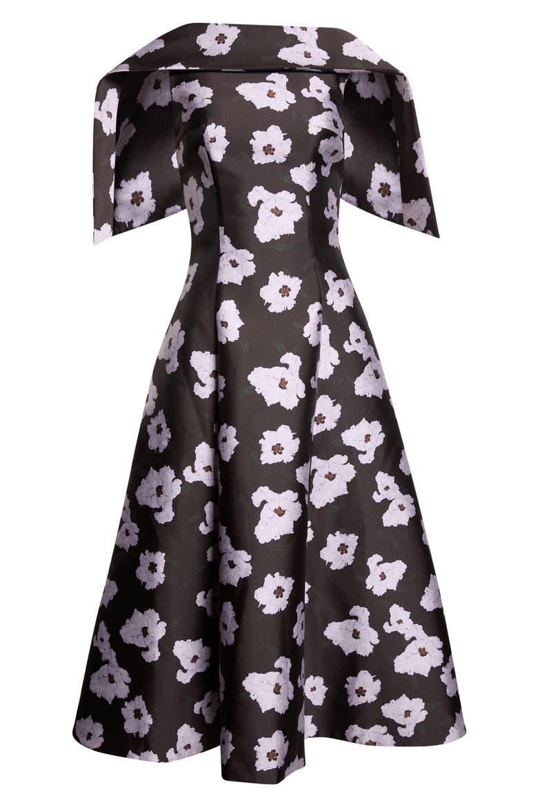 Cyralisse Cape Sleeve Dress, Alternate, color, BREEZY POPPY-CHOC/LILAC