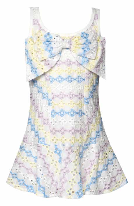 Truly Me Kids' Geometric Eyelet Dress