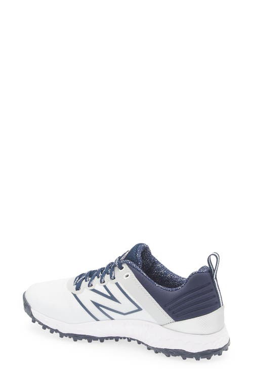 New Balance Golf Fresh Foam Contend V2 Waterproof Golf Shoe In White/navy