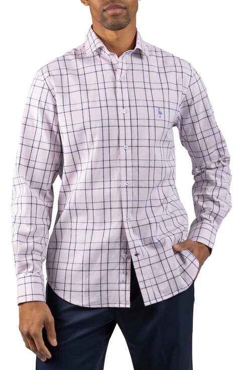 Plaid Linen Blend Button-Up Shirt