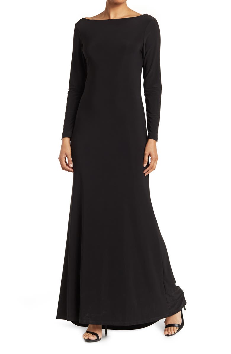 Marina Cowl Back Long Sleeve Maxi Dress, Main, color, 