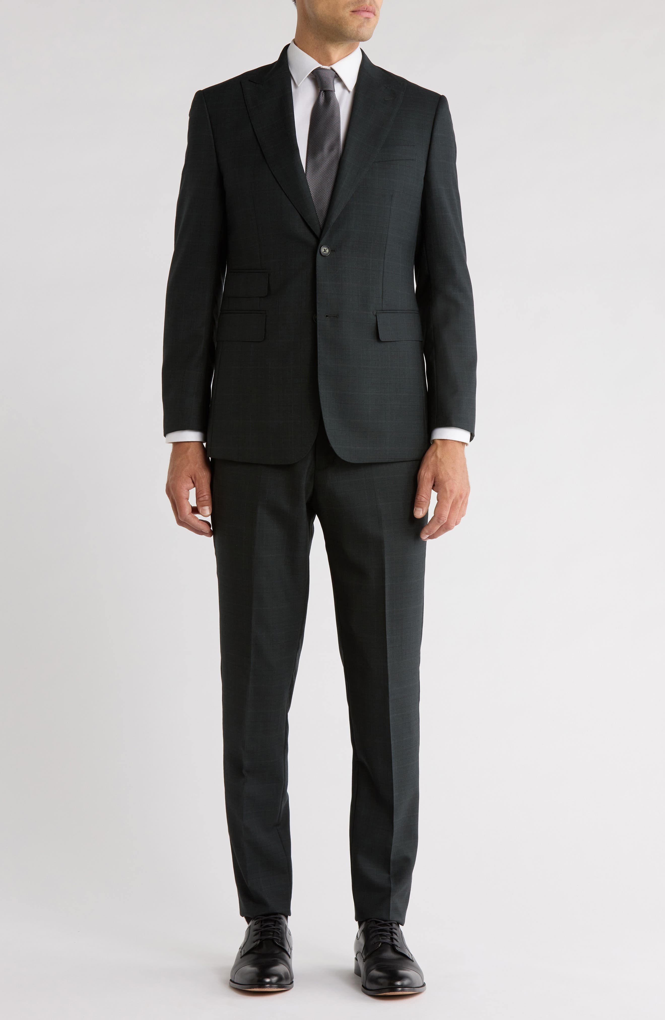English Laundry Trim Fit Solid Wool Blend Two-Piece Suit