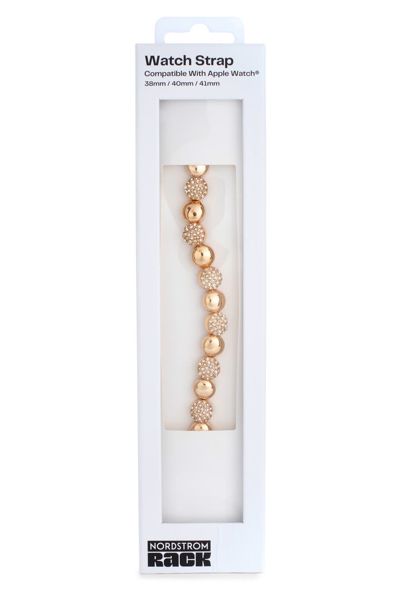 Pave Disc Apple Watch® Watchband, Alternate, color, CLEAR- GOLD