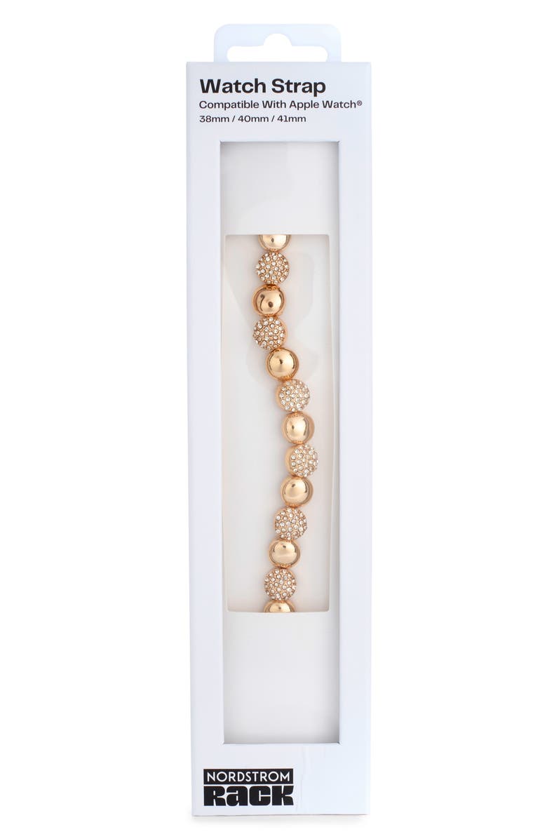 NORDSTROM RACK Pave Disc Apple Watch<sup>®</sup> Watchband, Alternate, color, Clear- Gold