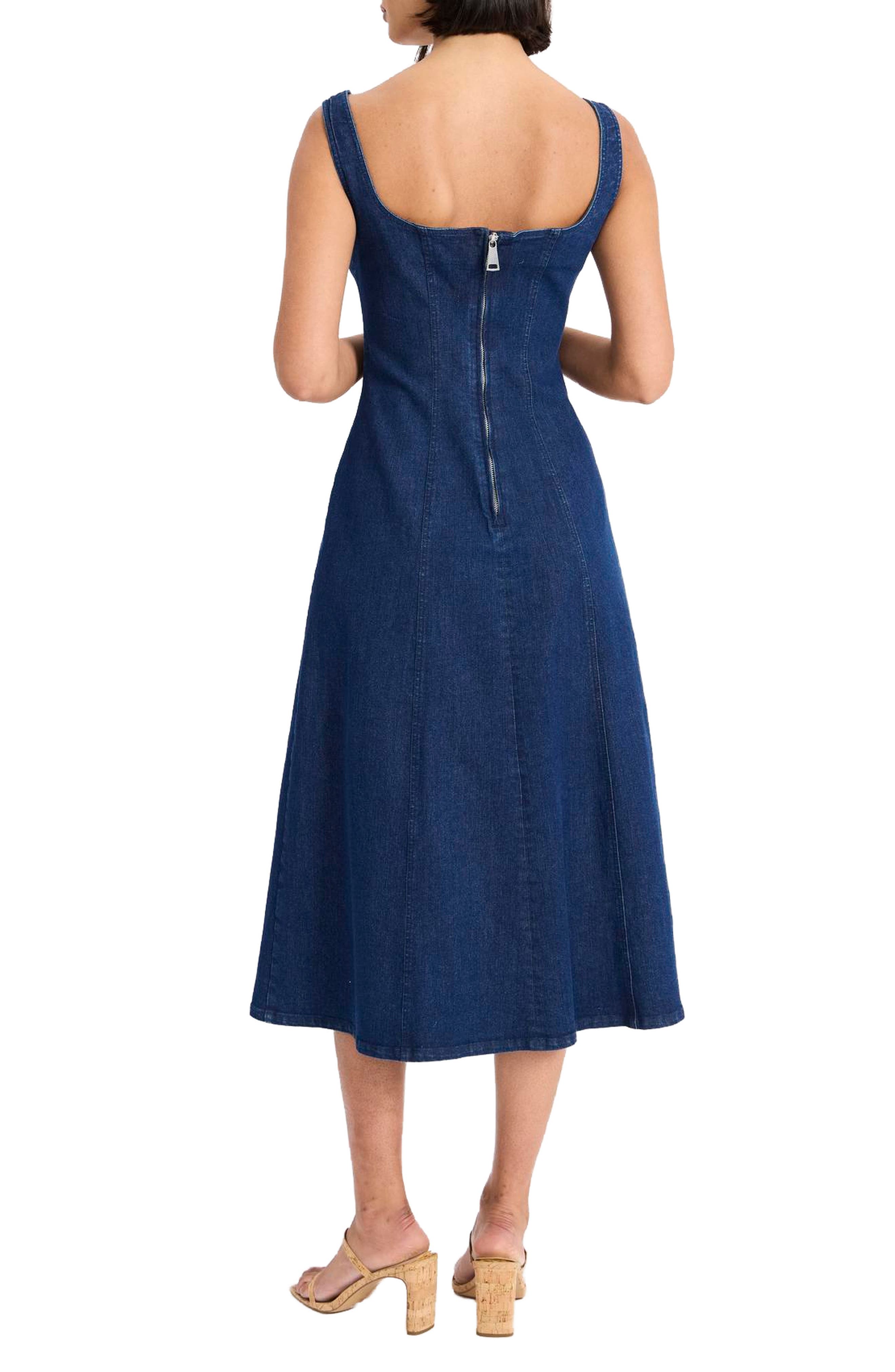 Sleeveless Denim Midi Dress - image 2