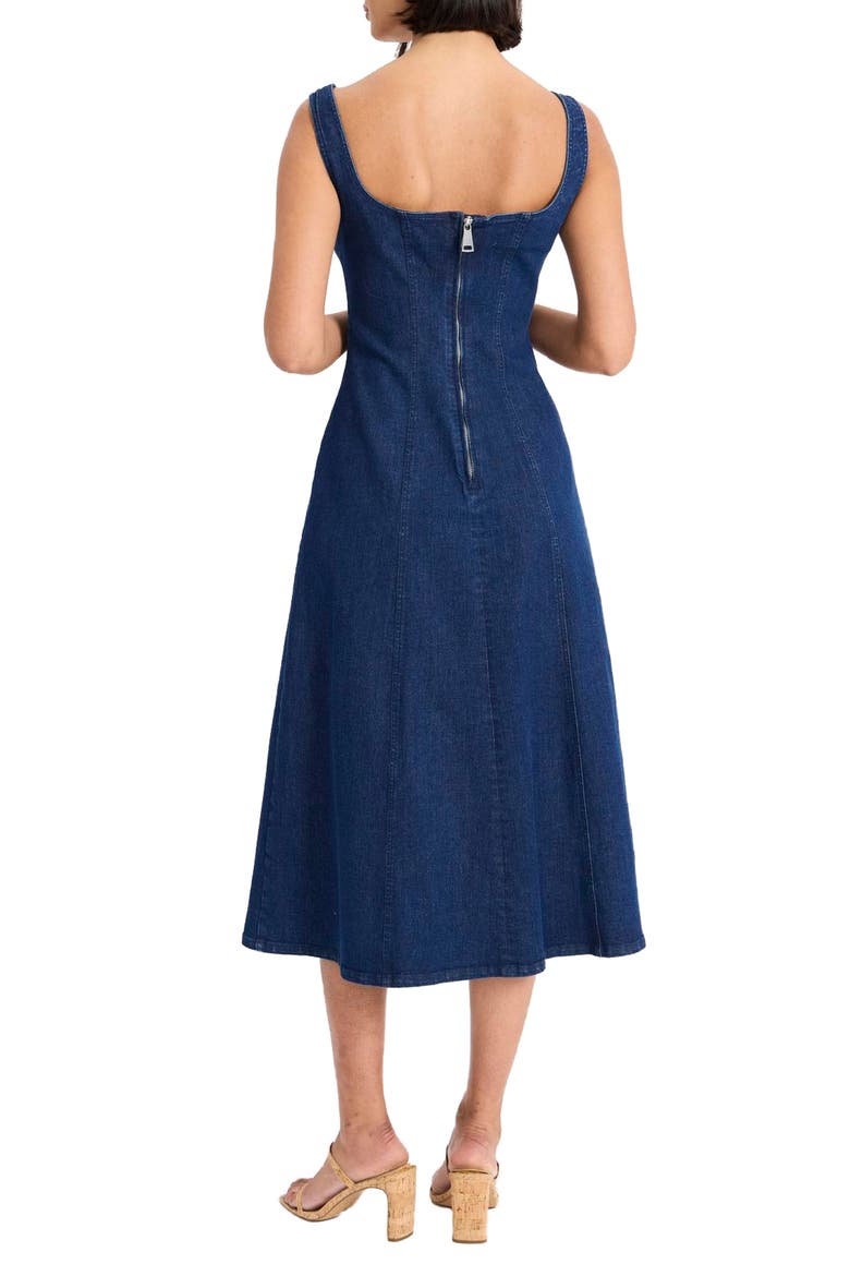 Sleeveless Denim Midi Dress, Alternate, color, DARK WASH
