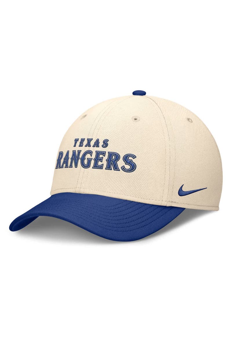 Men's Nike Natural/Royal Texas Rangers Statement Rise Performance Flex Hat, Main, color, Natural