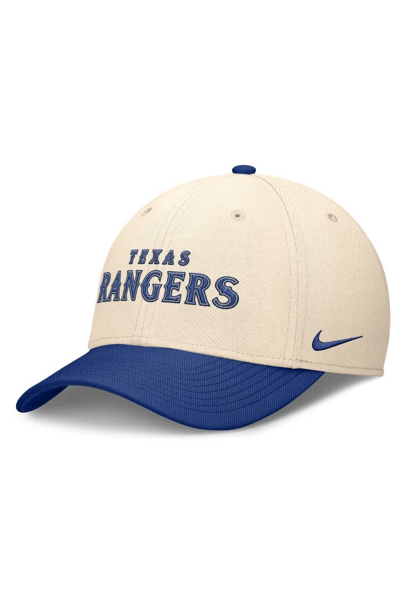 Nike Men's Nike Natural/Royal Texas Rangers Statement Rise Performance Flex Hat, Main, color, Natural