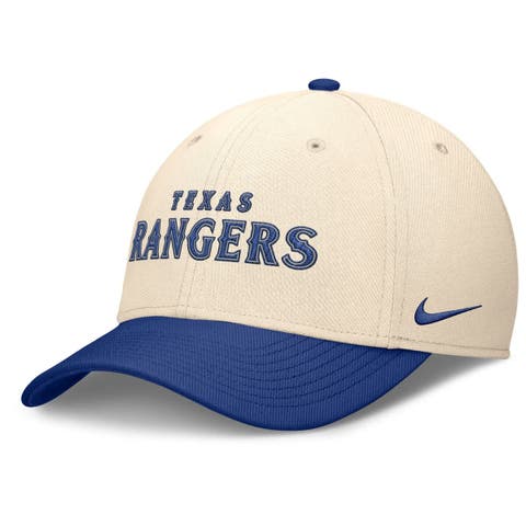 Men's Nike Natural/Royal Texas Rangers Statement Rise Performance Flex Hat