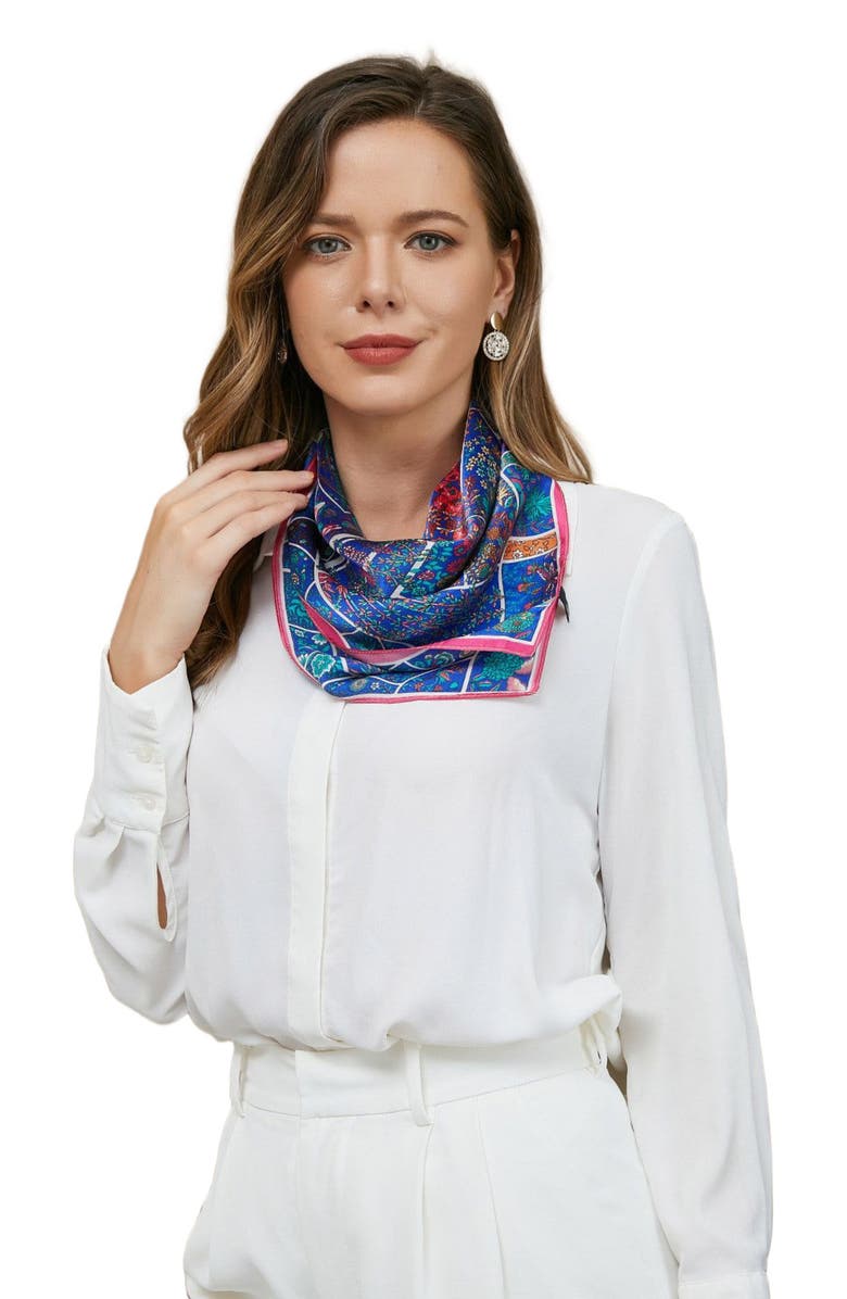 SILKSILKY 100% Mulberry Silk Scarf, Main, color, Multi