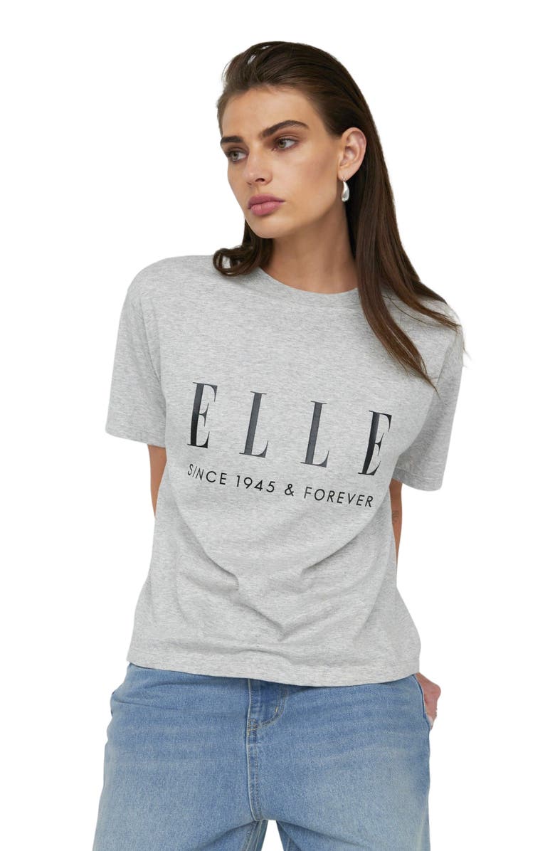 ELLE Collection Graphic Tee T-Shirt, Main, color, Grey/Black