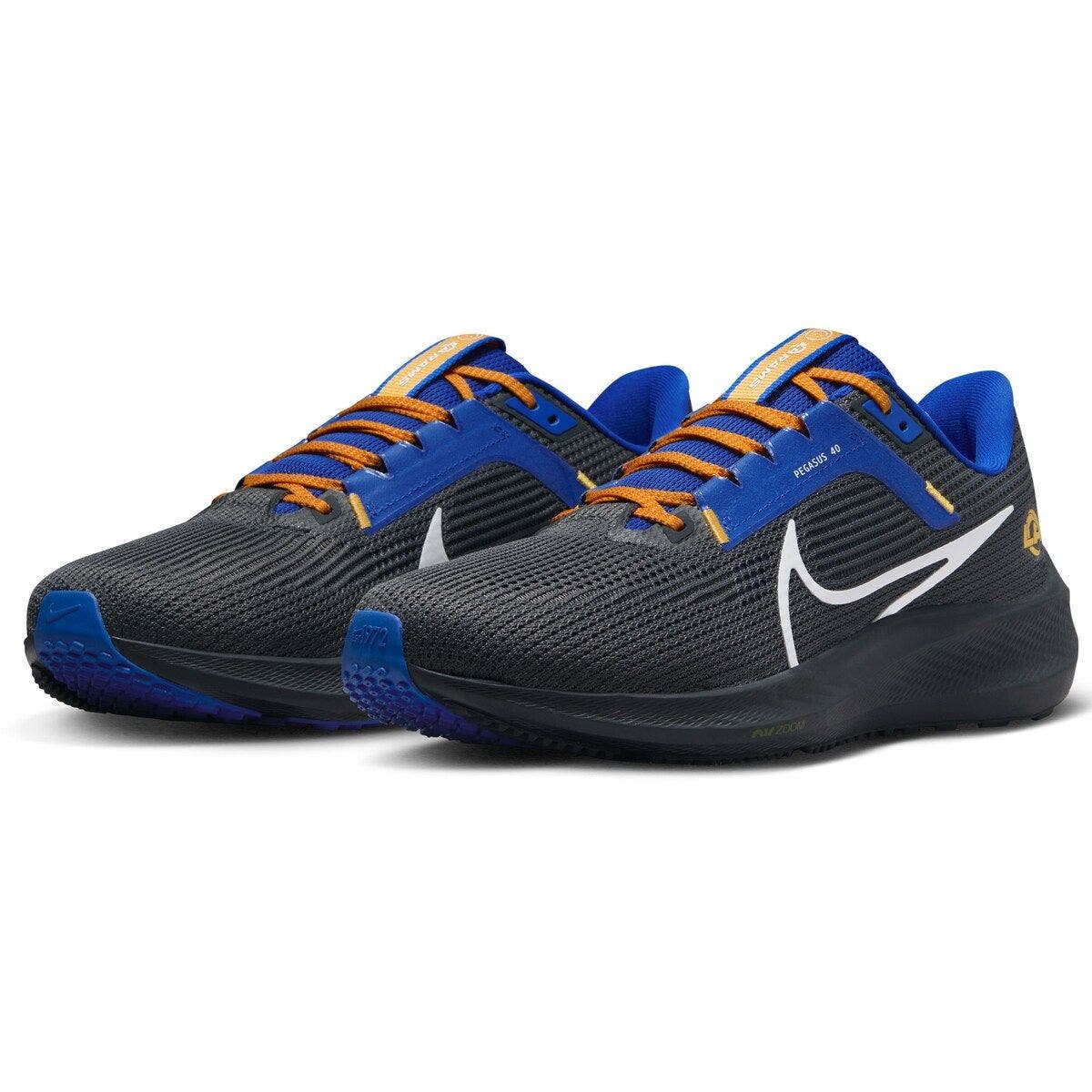 Unisex Nike  Anthracite Los Angeles Rams Zoom Pegasus 40 Running Shoe, Alternate, color, Anthracite