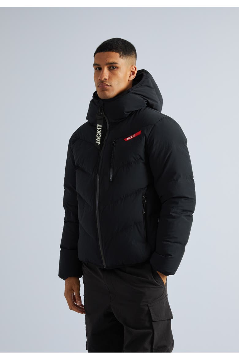 Hooded Thermal Puffer Jacket, Alternate, color, Black