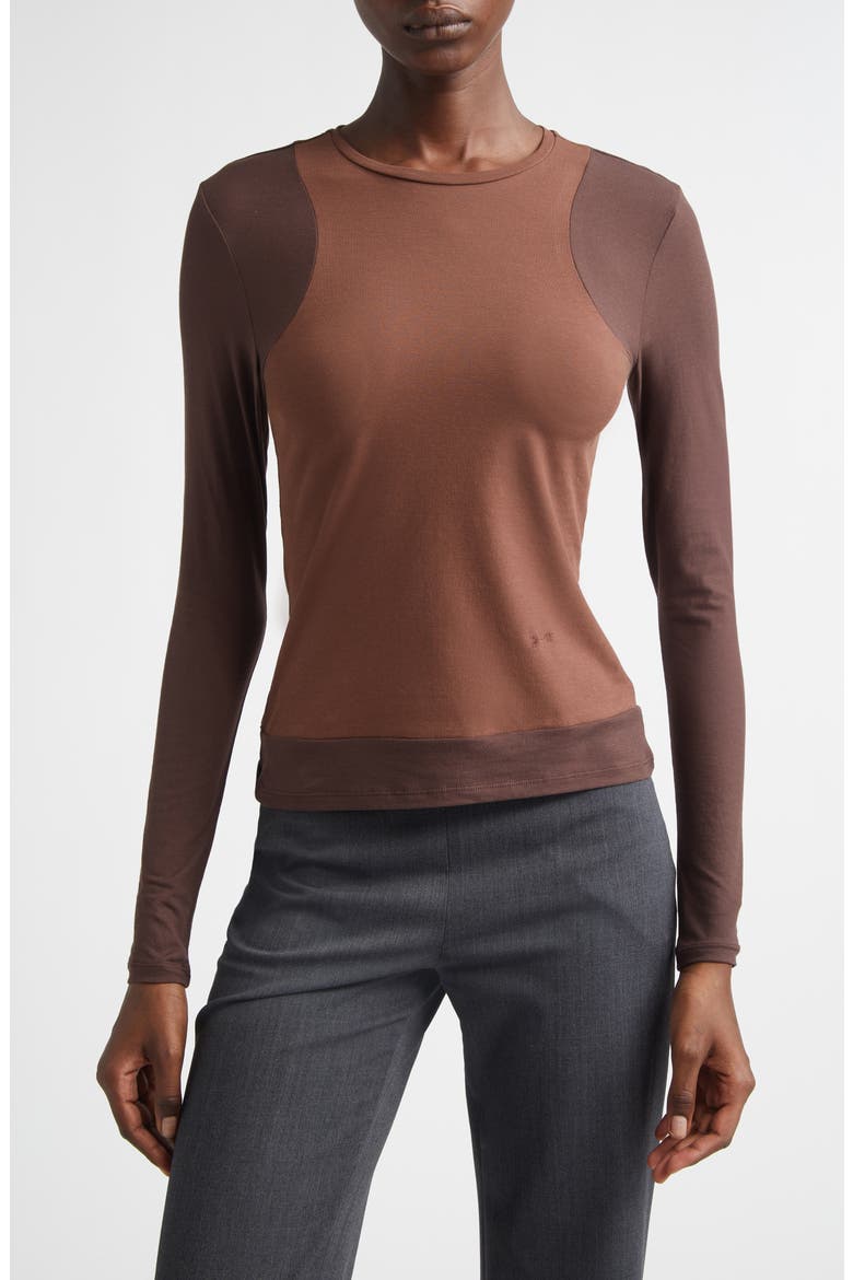 Sombrita Colorblock Organic Cotton Jersey T-Shirt, Main, color, BROWN