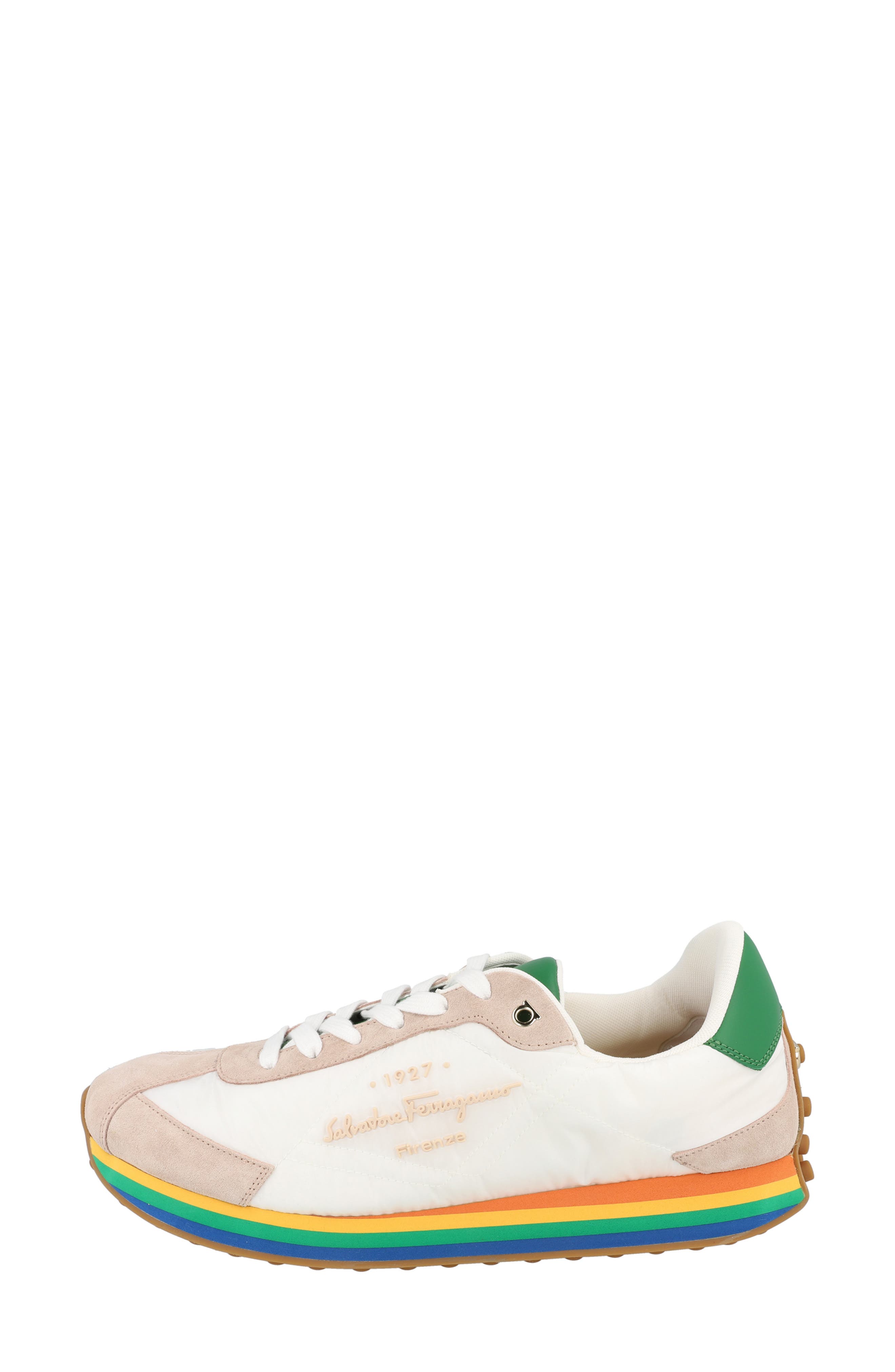 FERRAGAMO Striped Sole Sneaker, Alternate, color, 