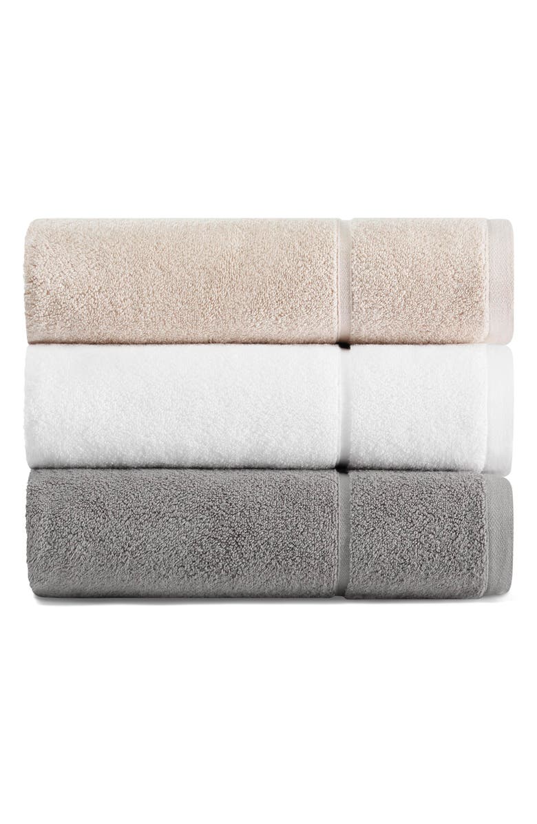 Vera Wang Modern Lux Bath Towel, Hand Towel & Washcloth Set, Alternate, color, Coal