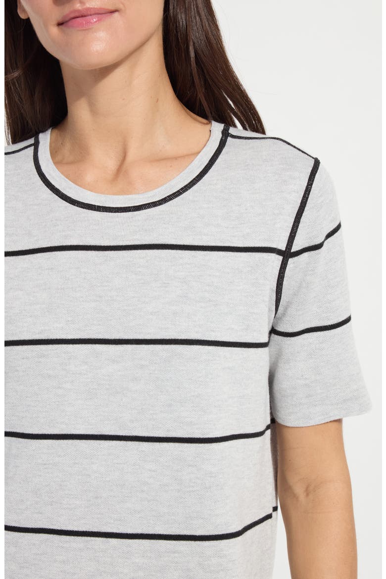 Odessa Reversible Short Sleeve Sweater, Alternate, color, BLACK/ PEARL GREY MELANGE