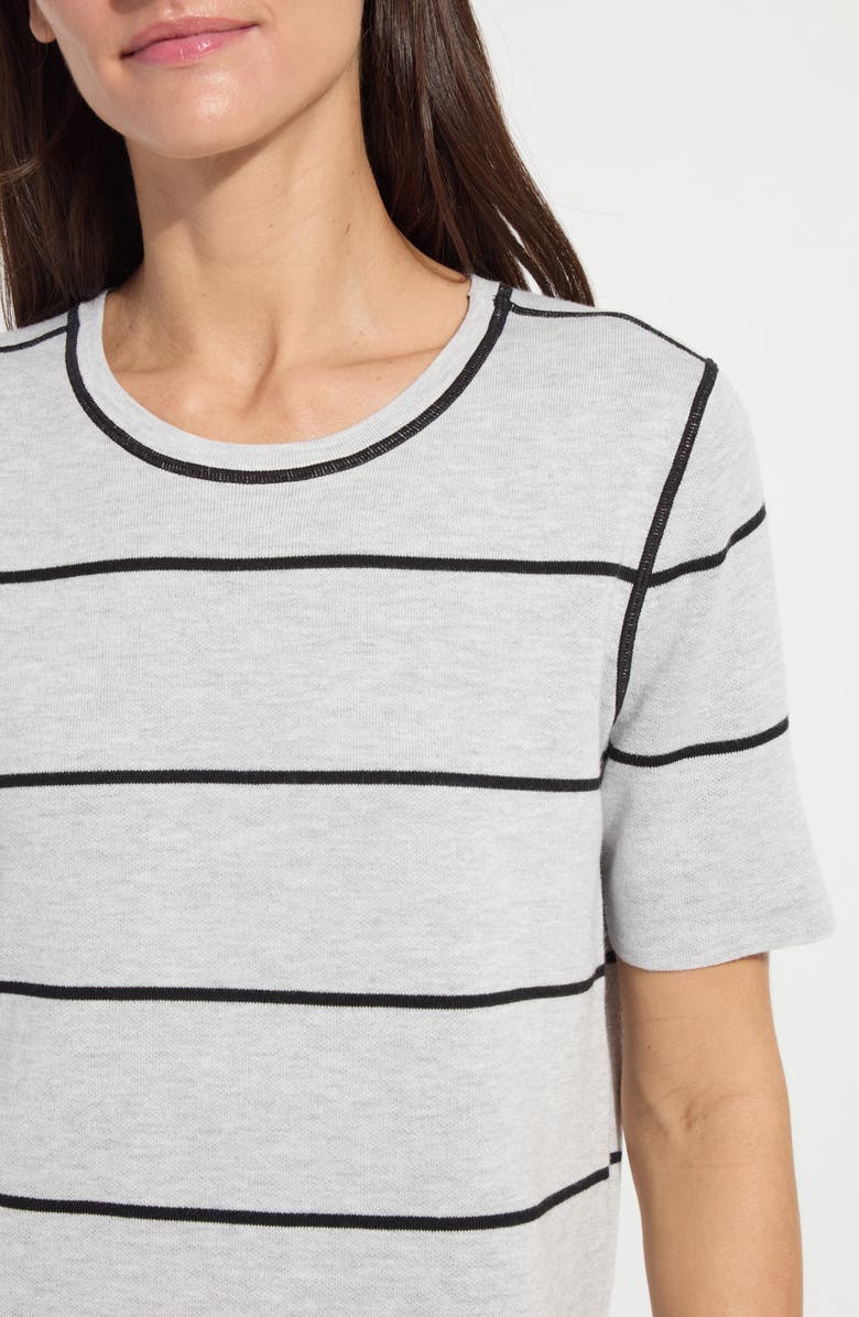 Lysse Odessa Reversible Short Sleeve Sweater, Alternate, color, Black/ Pearl Grey Melange