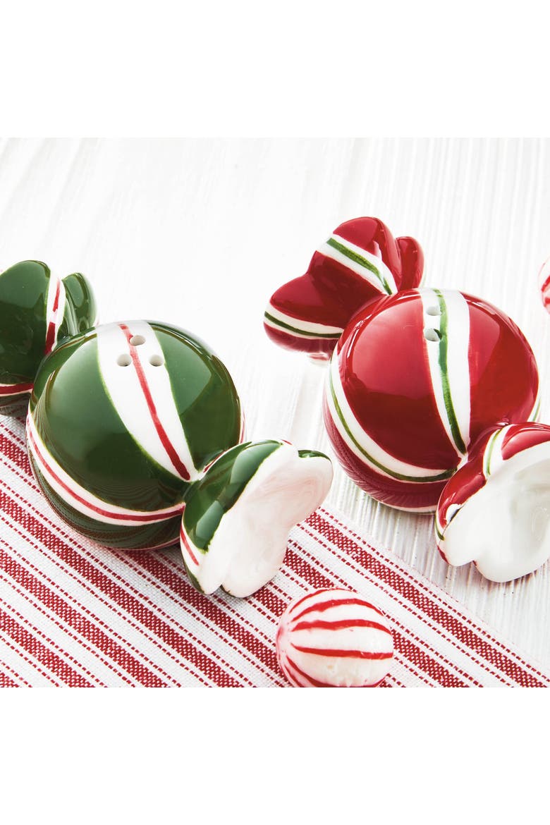 Multicolor Ceramic Candy Salt and Pepper Shakers Set, Alternate, color, Multicolored