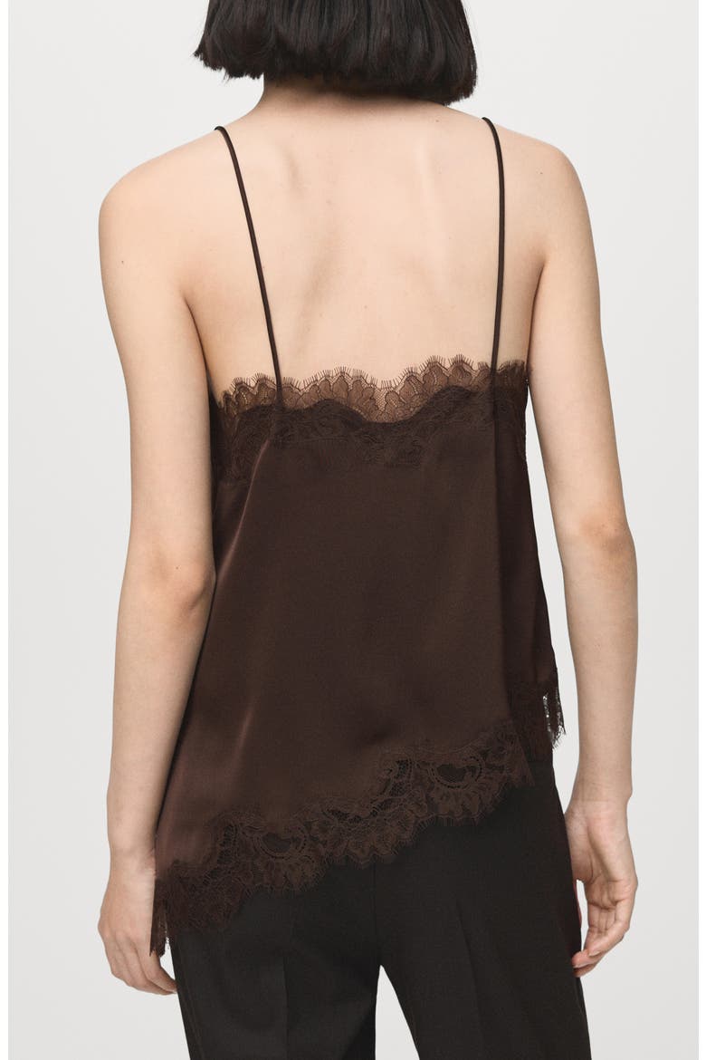 Tity Lace Trim Camisole, Alternate, color, BROWN