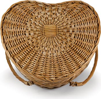 Heart Shaped Wicker Picnic Basket
