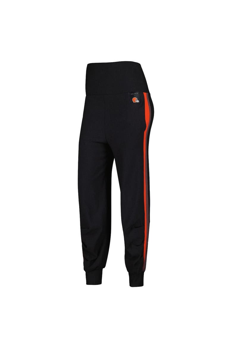 Women's KIYA TOMLIN Black Cleveland Browns Stripe Tri-Blend Joggers, Alternate, color, Black