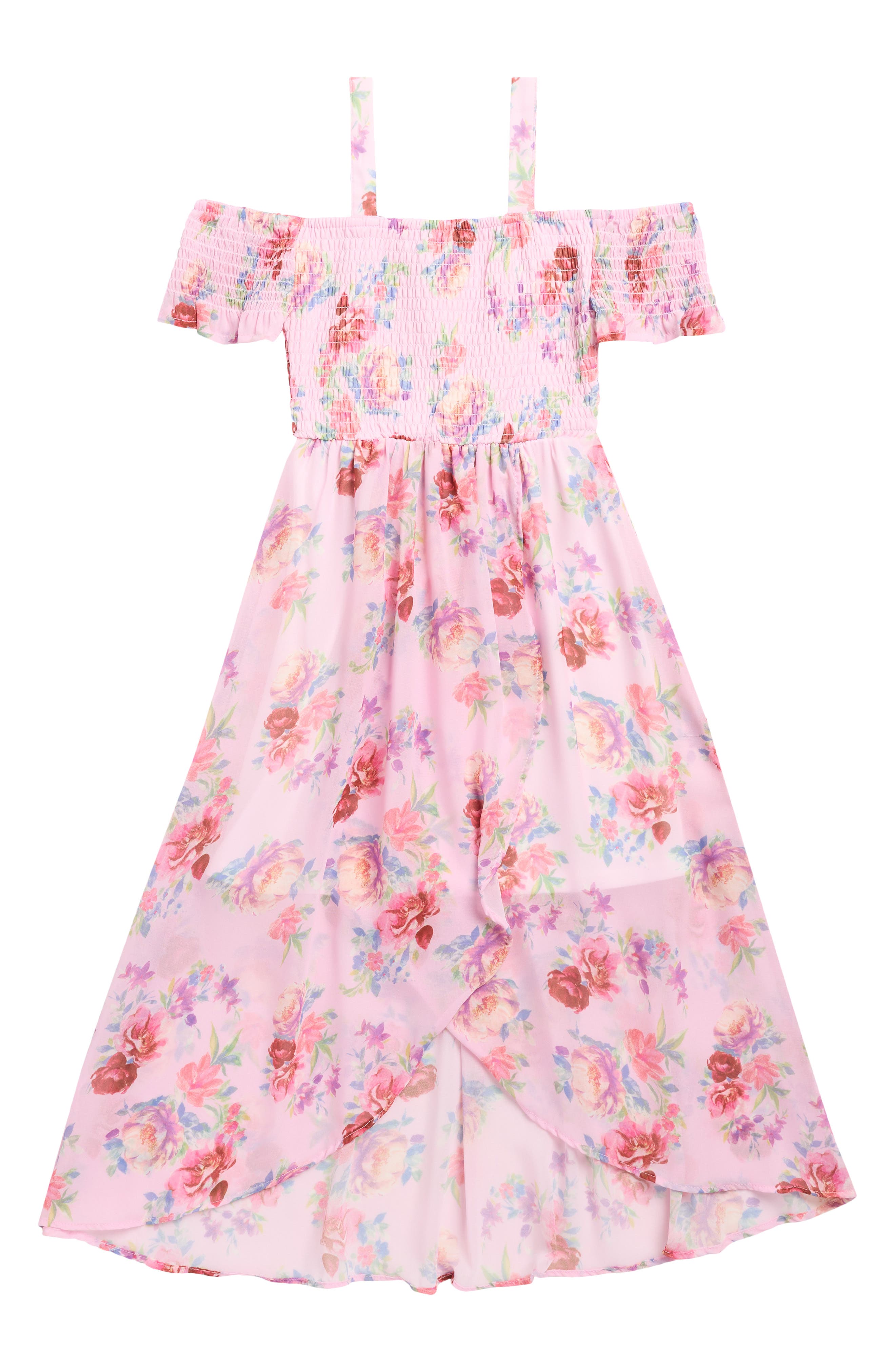 RARE, TOO! Kids' Floral Smocked Cold Shoulder Dress