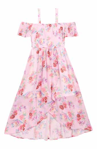 RARE, TOO! Kids' Floral Smocked Cold Shoulder Dress