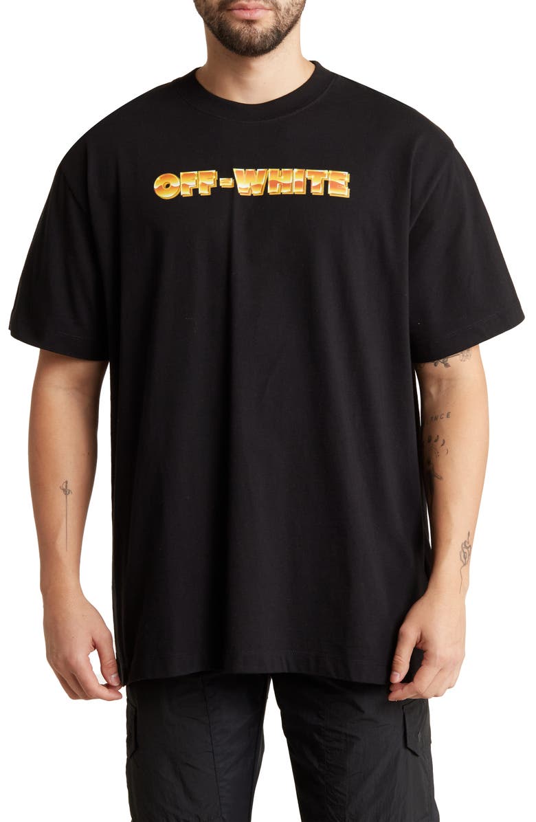 Off-White Cotton Logo Graphic T-Shirt, Main, color, 