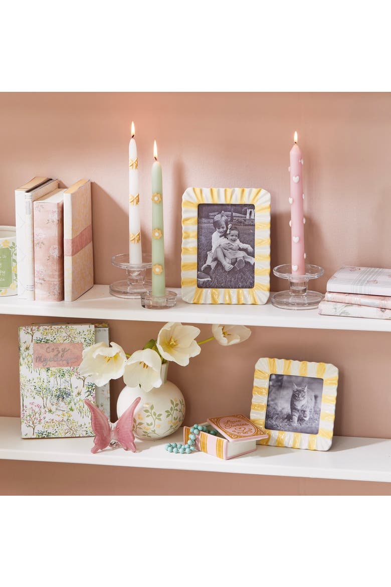 Everyday Stripe Ruffle Photo Frame Yellow 4x6 6.42x0.56x8.4 in, Alternate, color, Yellow