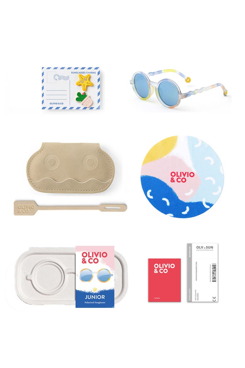 Youth Round Sunglasses, Alternate, color, Art Brush