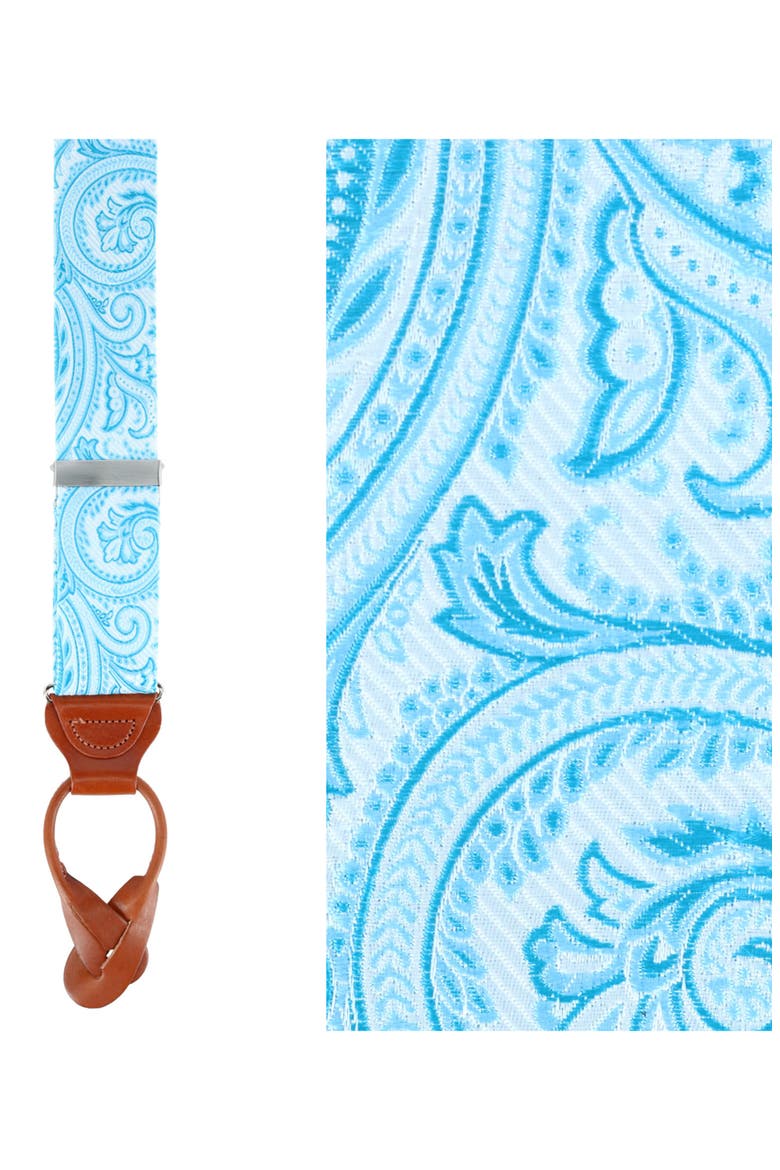 Sobee Paisley Silk Suspenders, Main, color, BLUE