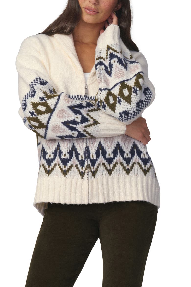 The Inga Fair Isle Cardigan, Main, color, ECRU MUTI FAIR ISL