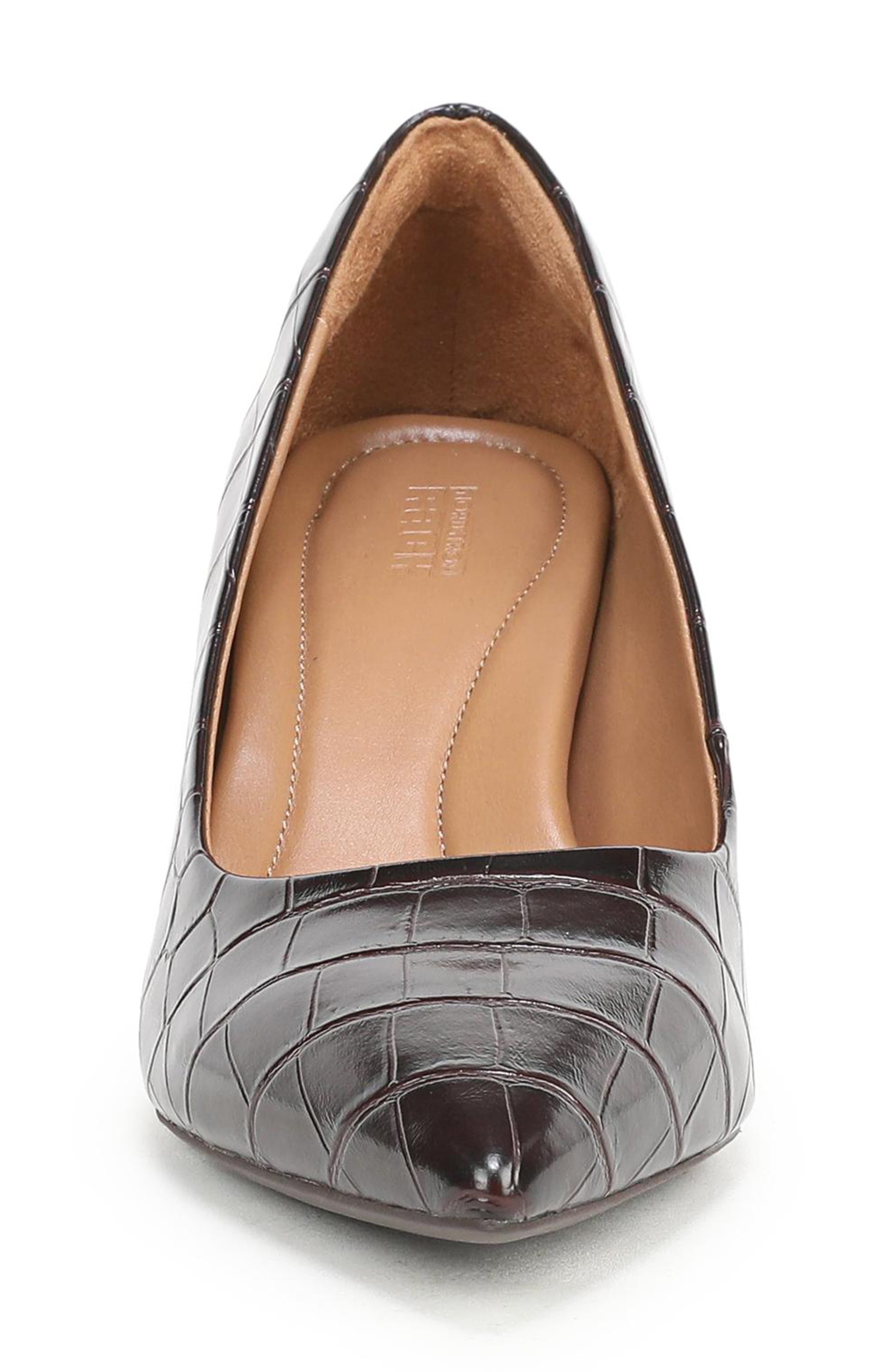 Priya Croc Embossed Faux Leather Pump, Alternate, color, BROWN CROC