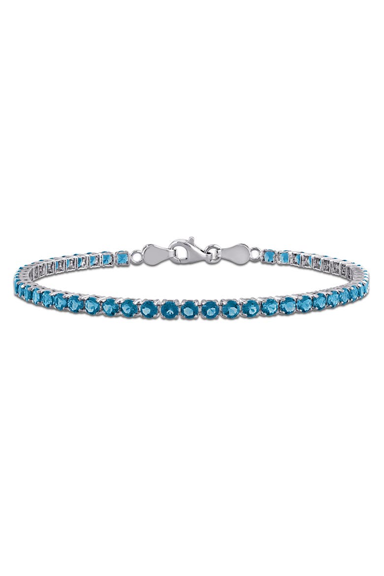 Blue Topaz Tennis Bracelet in Sterling Silver, Main, color, London-Blue Topaz