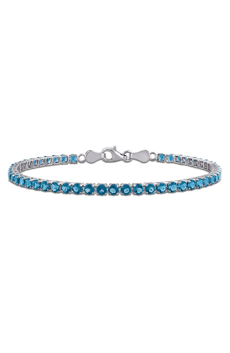 Julianna B. Blue Topaz Tennis Bracelet in Sterling Silver, Main, color, London-Blue Topaz