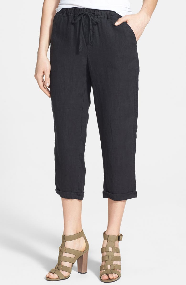 Caslon<sup>®</sup> Slub Linen Crop Pants, Main, color,