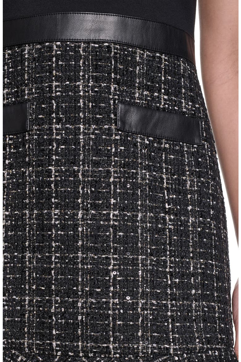 Sleeveless Tweed Minidress, Alternate, color, BLACK GOLD MULTI