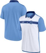 Nike Men's Nike  White/Light Blue Brooklyn Dodgers Rewind Stripe Polo