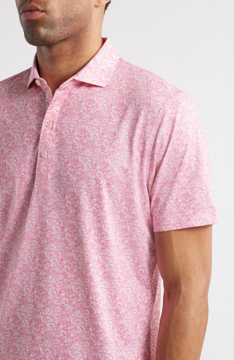 johnnie-O Wildflower Floral PREP-FORMANCE Golf Polo, Alternate, color, Azalea