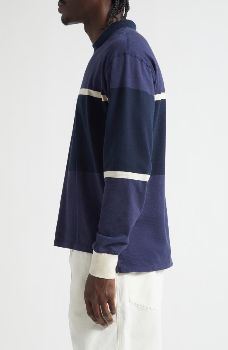 Drake's Flame Rugby Polo, Alternate, color, Dark Navy Ecru