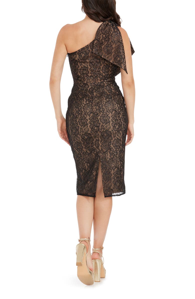 Dress the Population Tiffany One-Shoulder Midi Dress, Alternate, color, 