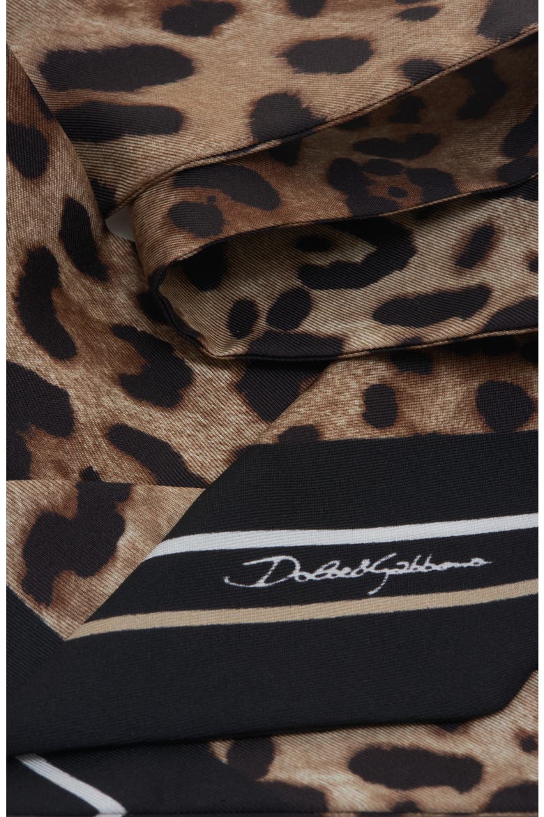 Leopard Print Silk Skinny Scarf, Alternate, color, HY5LD LEOPARDO F.LEO