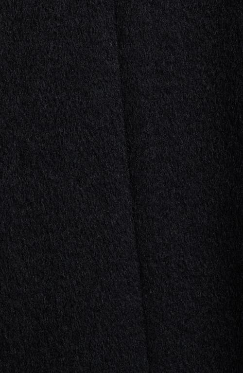 Bernardo Leopard Print Collar Felt Coat In Black