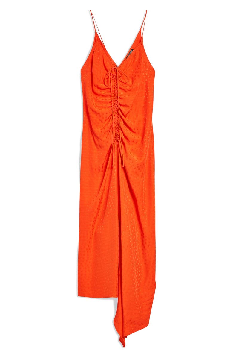 Topshop Star Jacquard Ruched Slipdress, Alternate, color, 