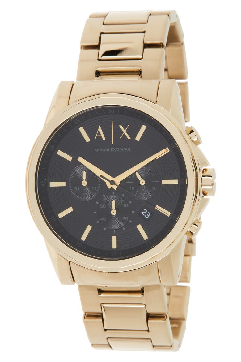 Men's Chronograph Bracelet Watch, 45mm, Main, color, GOLD