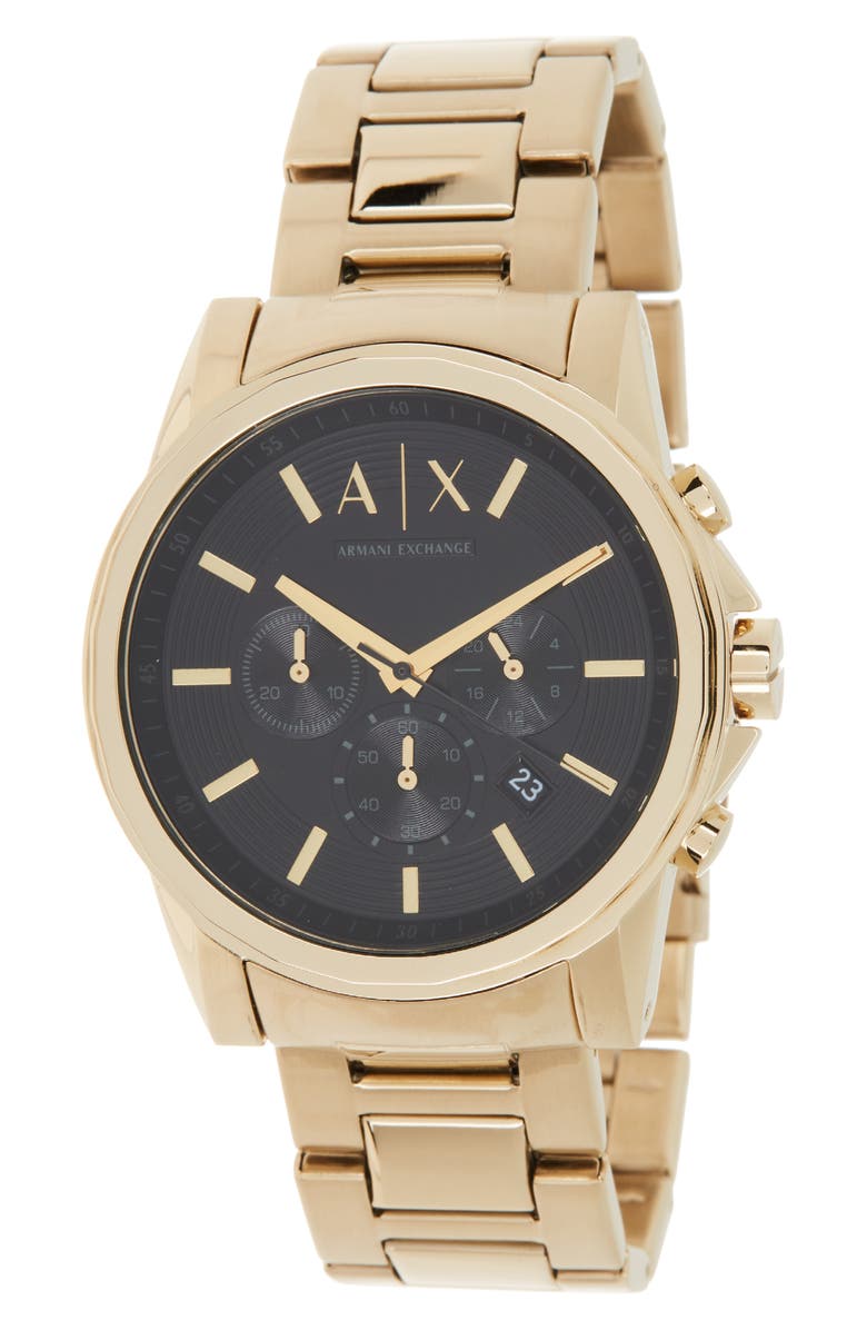AX Armani Exchange Men's Chronograph Bracelet Watch, 45mm, Main, color, Gold