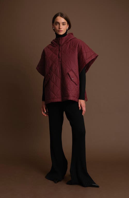 Deluc Otis Short Sleeve Puffer Poncho In Red