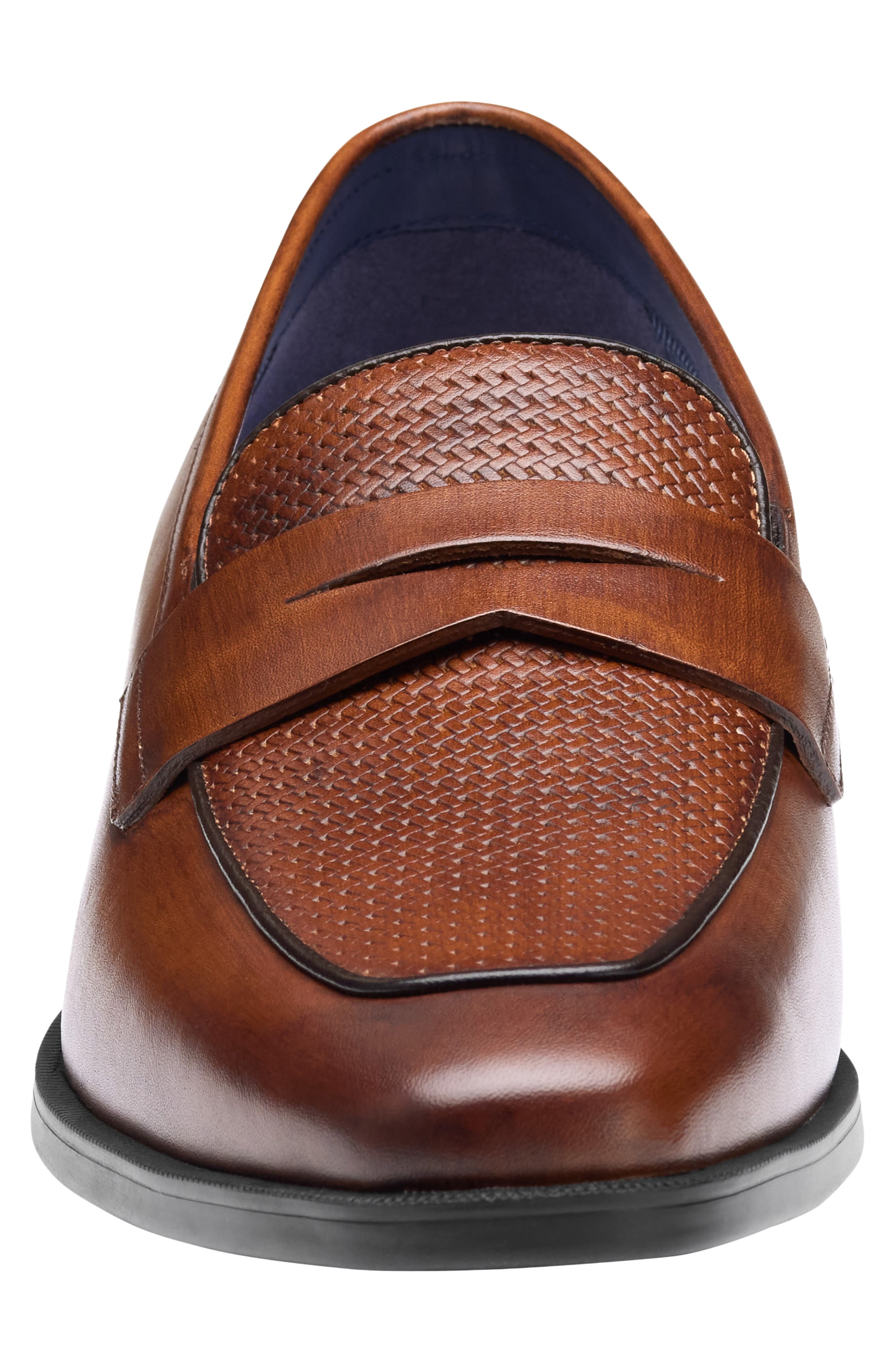 Gibbons Embossed Penny Loafer, Alternate, color, MAHOGANY FULL GRAIN