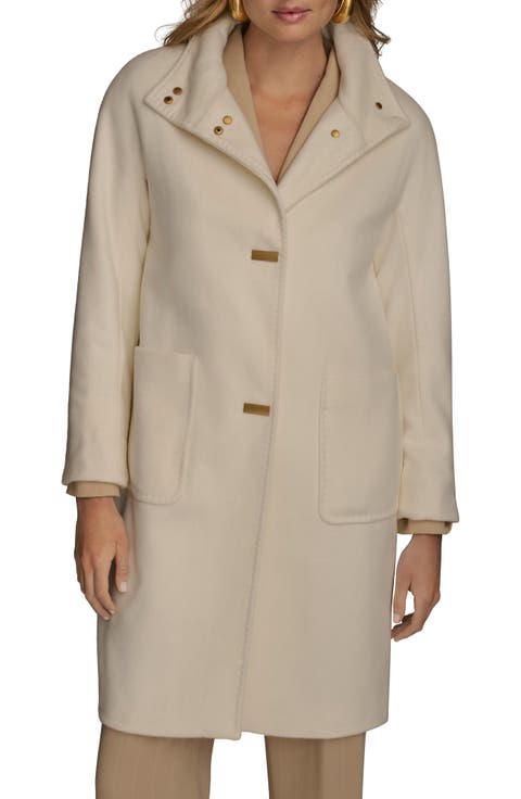 Convertible Collar Wool Blend Coat